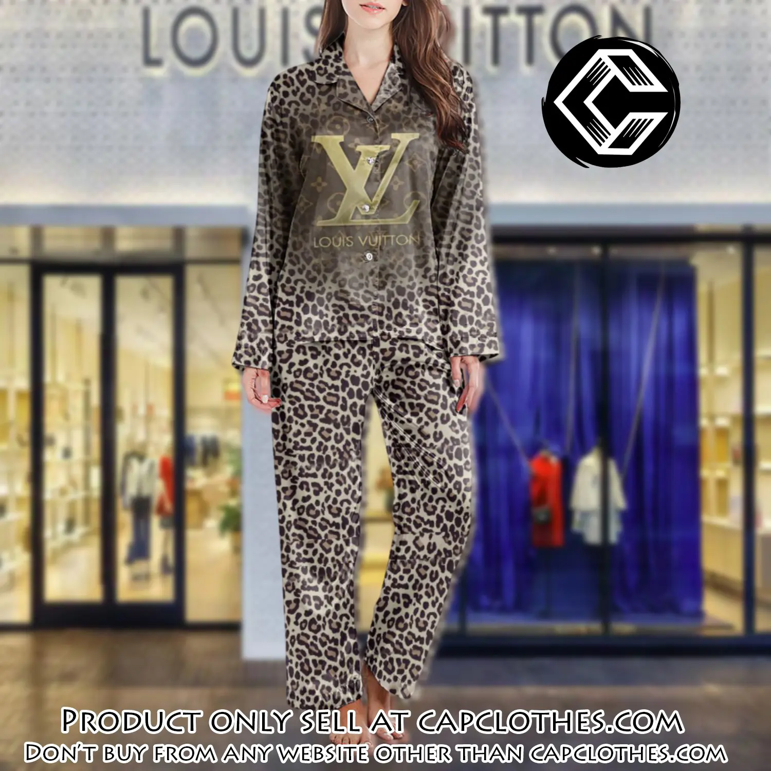 Lv monogram long satin pajama set pjs1026 cc1758207